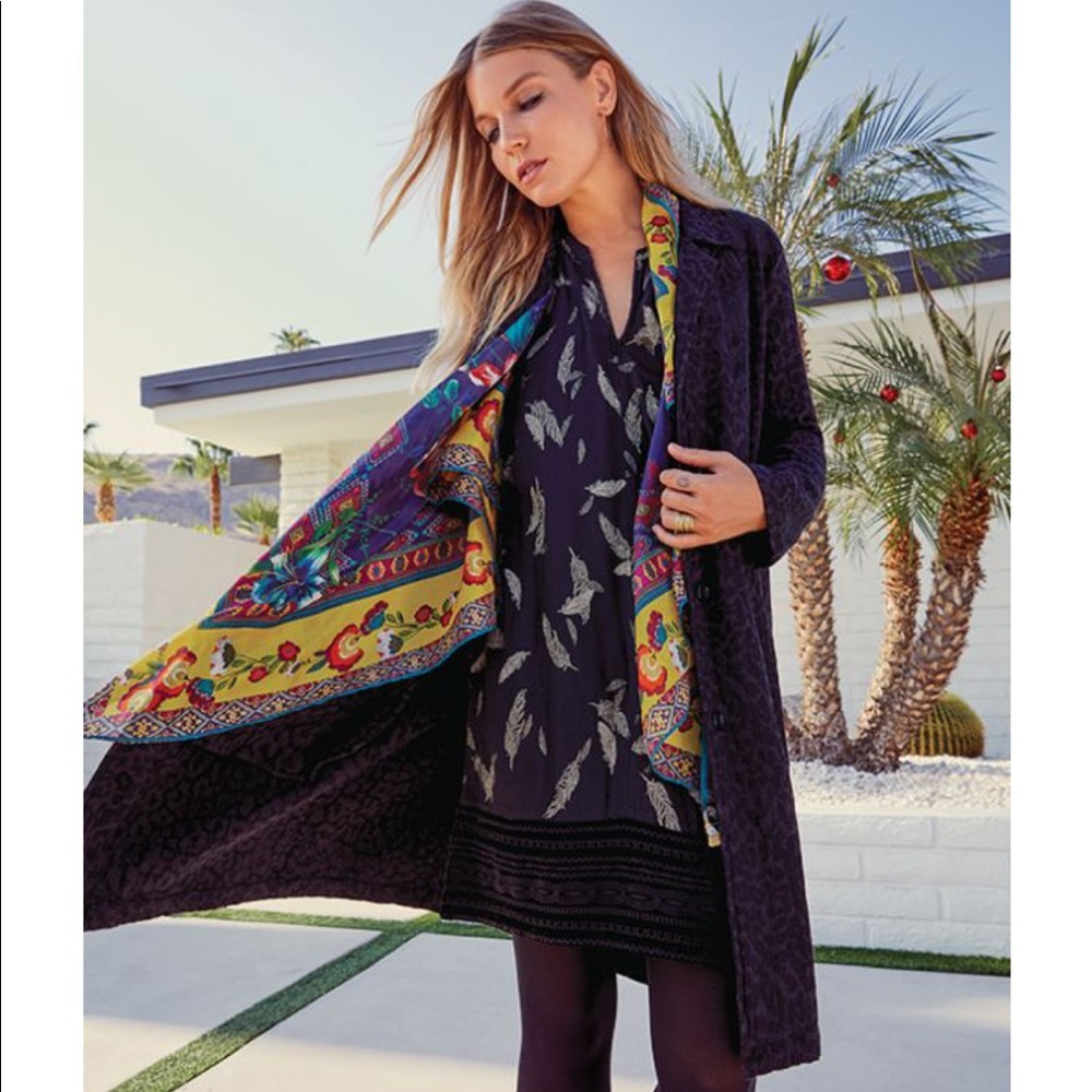 JOHNNY WAS VELVET MIX TUNIC DRESS